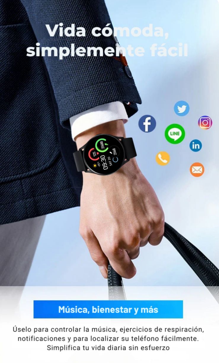 Reloj Inteligente Smartwatch – Controla tu salud, recibe llamadas y luce con estilo 🔥